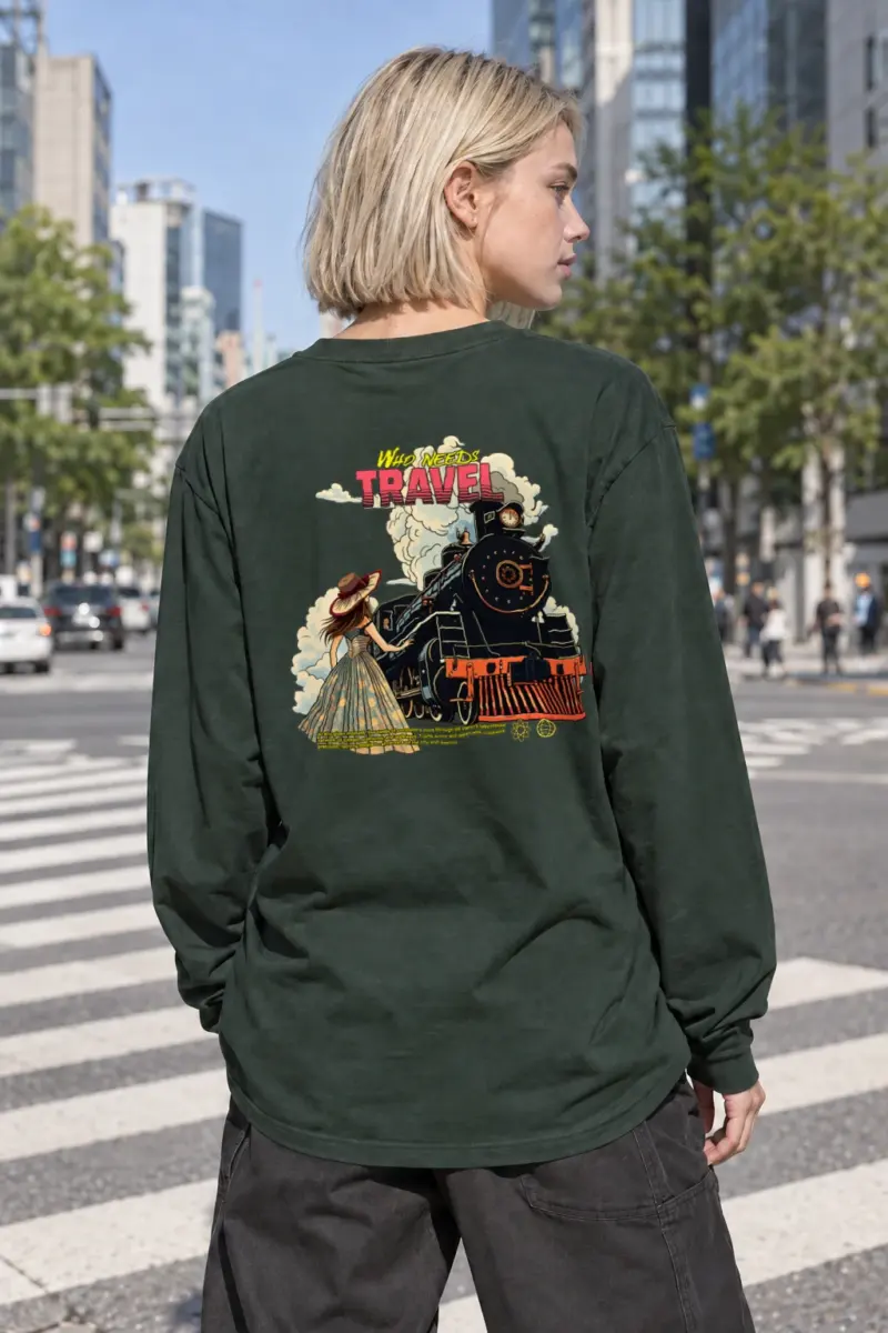 "Who Needs Travel" Unisex Longsleeve T-shirt | Gildan 2400