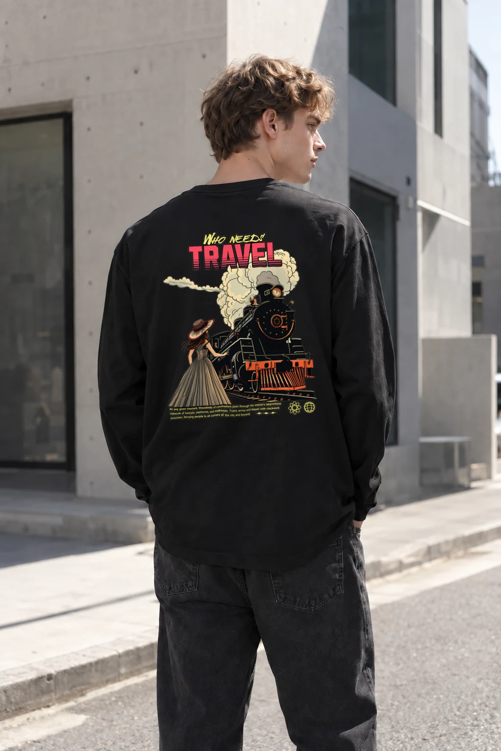 "Who Needs Travel" Unisex Longsleeve T-shirt | Gildan 2400