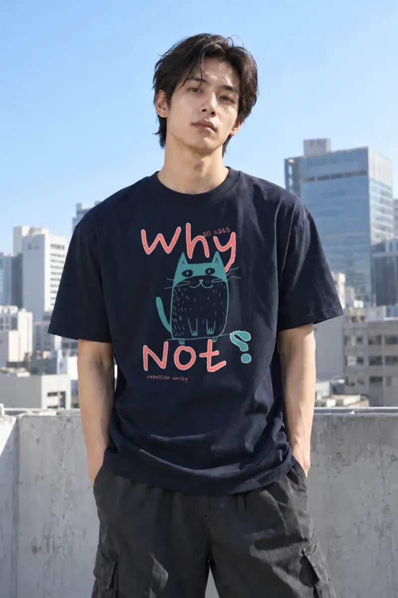 "Why All Cats" Heavyweight Unisex Crewneck T-shirt | Gildan 5000