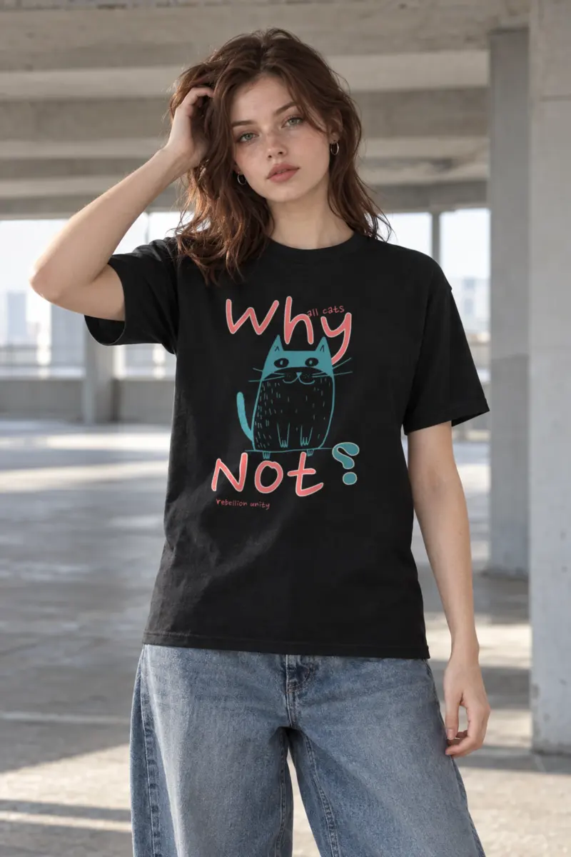 "Why All Cats" Heavyweight Unisex Crewneck T-shirt