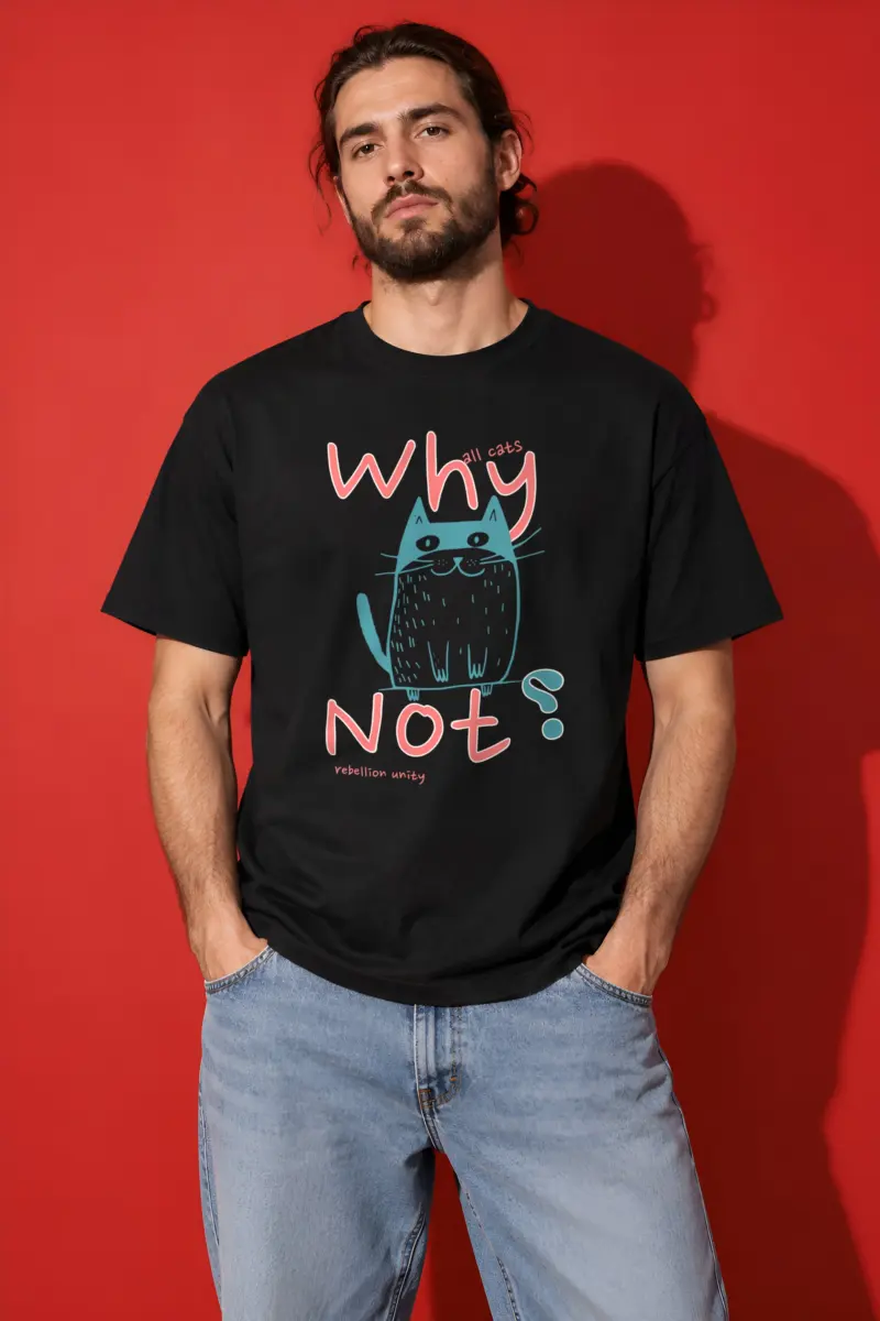 "Why All Cats" Heavyweight Unisex Crewneck T-shirt