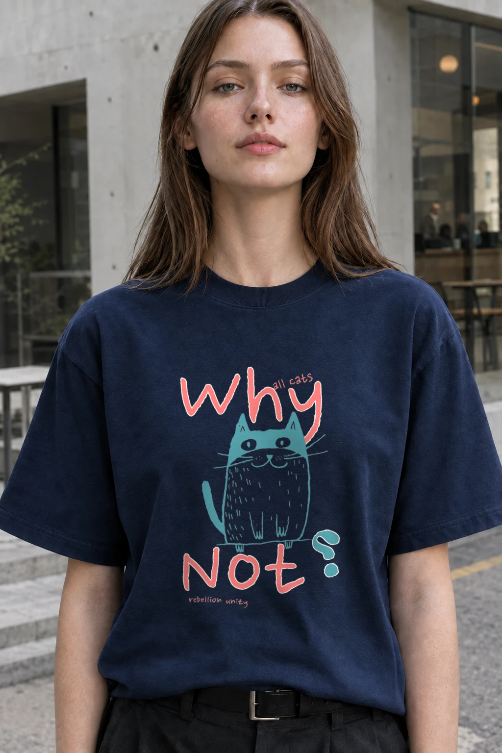 "Why All Cats" Heavyweight Unisex Crewneck T-shirt | Gildan 5000