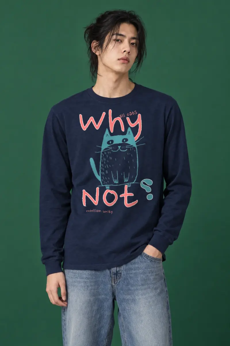 "Why Noy Cat" Unisex Longsleeve T-shirt | Gildan 2400