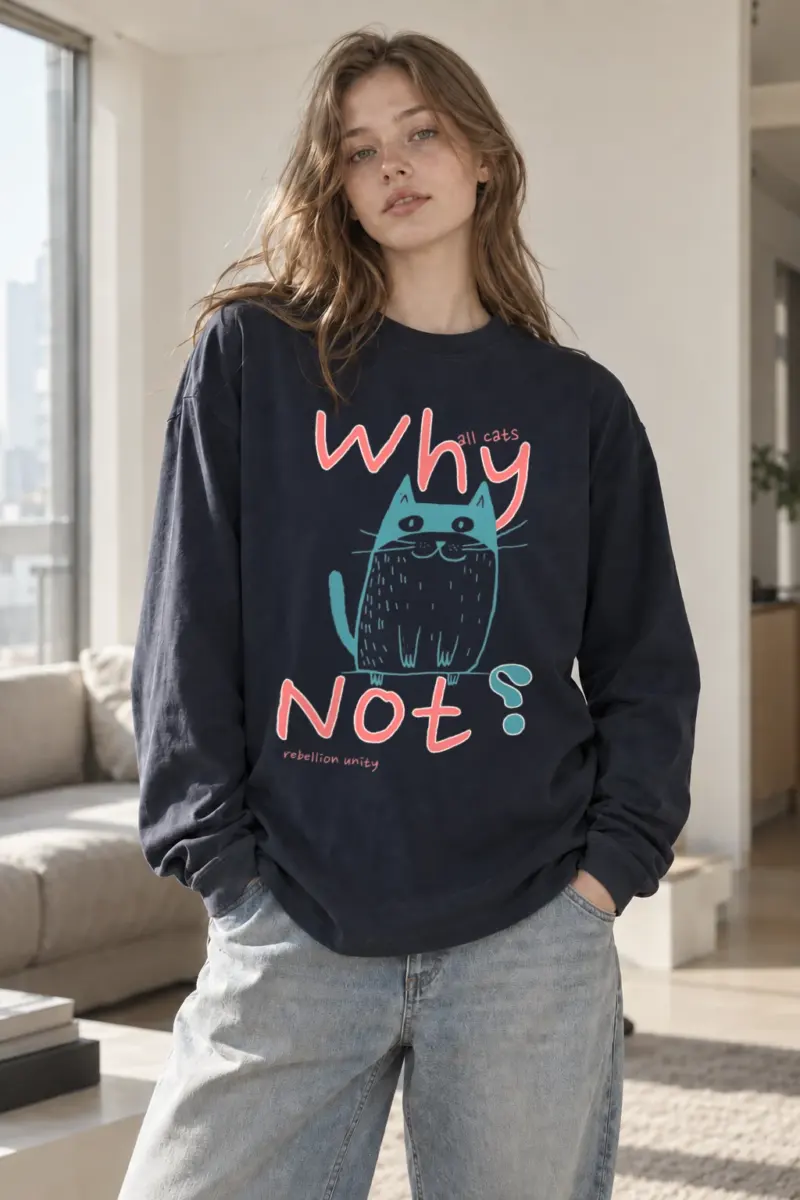 "Why Noy Cat" Unisex Longsleeve T-shirt | Gildan 2400