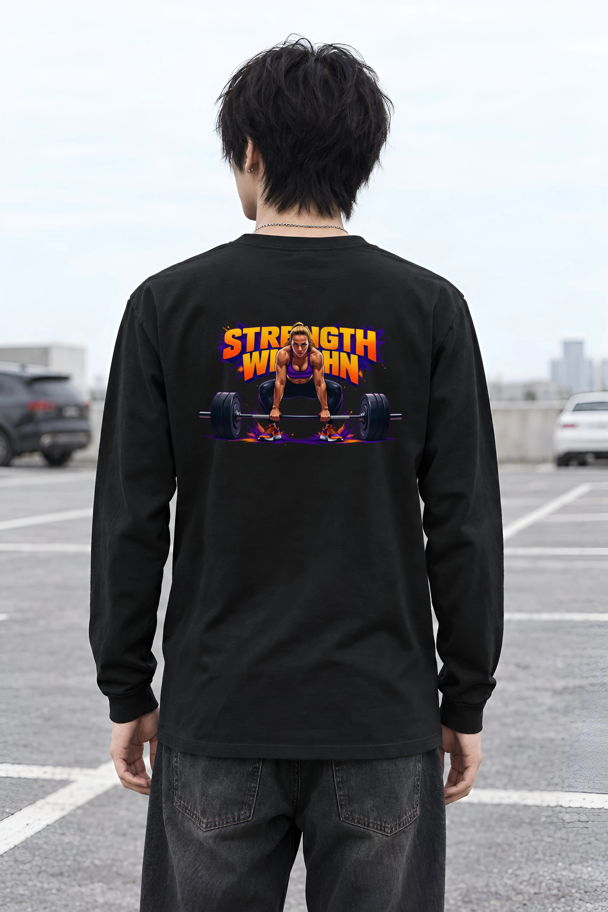 "Wide Stance Lifter" Unisex Longsleeve T-shirt