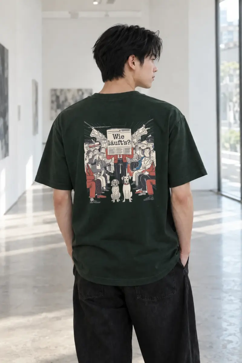 “Wie Läuft’s Subway” Heavyweight Unisex Crewneck T-shirt | Gildan 5000