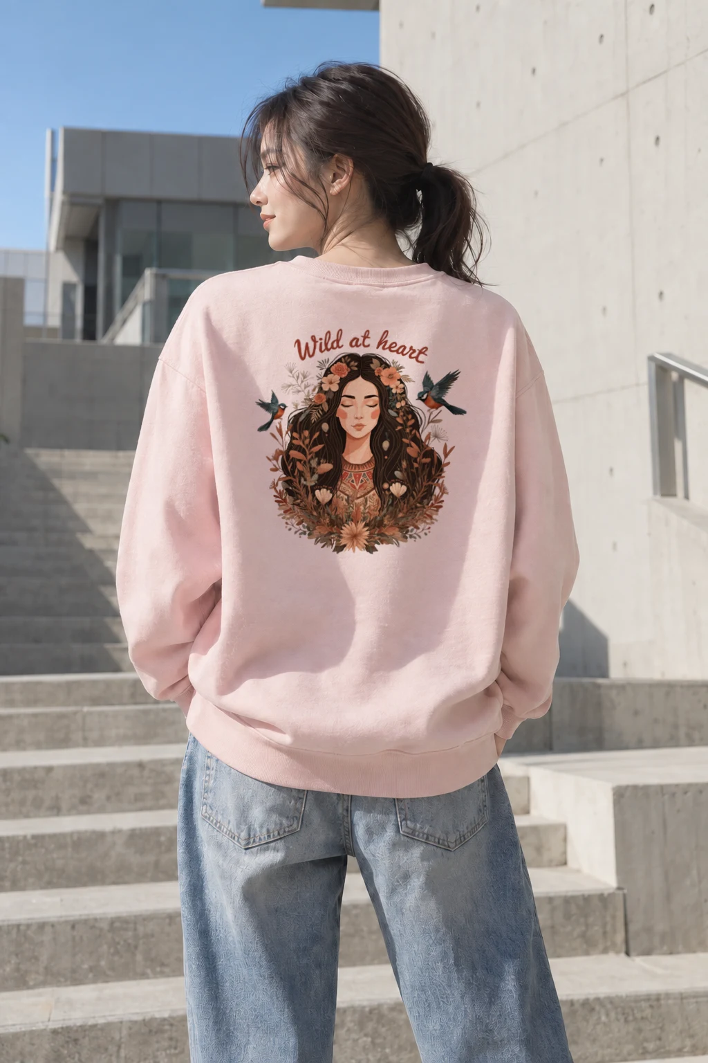 "Wild At Heart" Heavy Blend Unisex Crewneck Sweatshirt | Gildan 18000