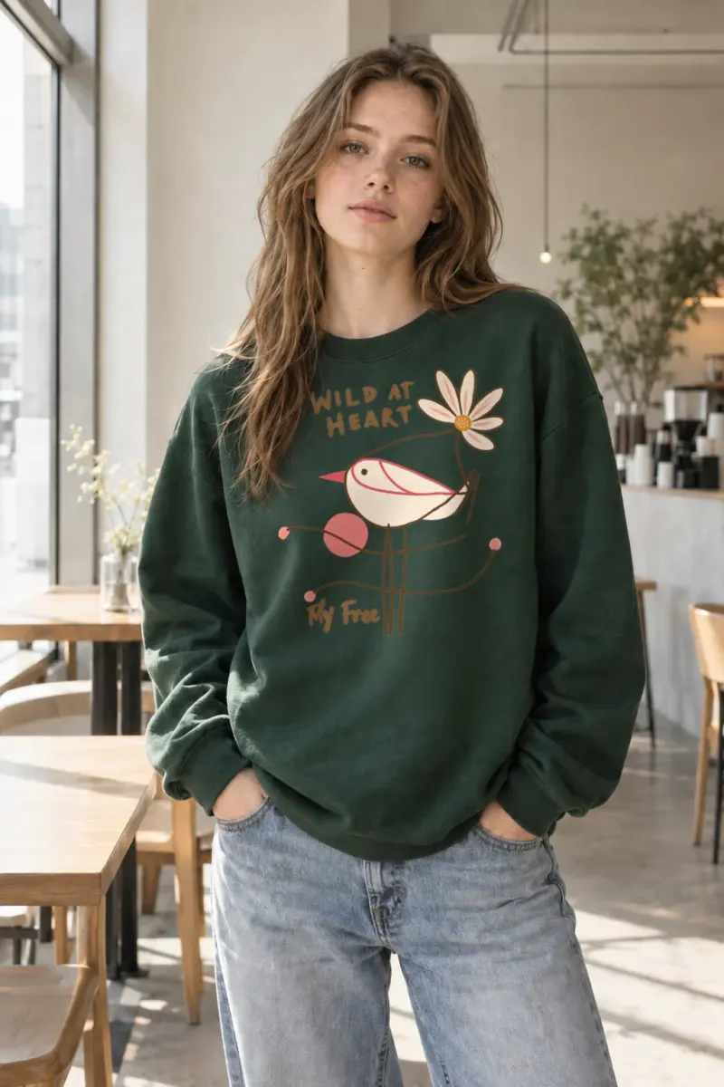 "Wild At Heart" Heavy Blend Unisex Crewneck Sweatshirt | Gildan 18000