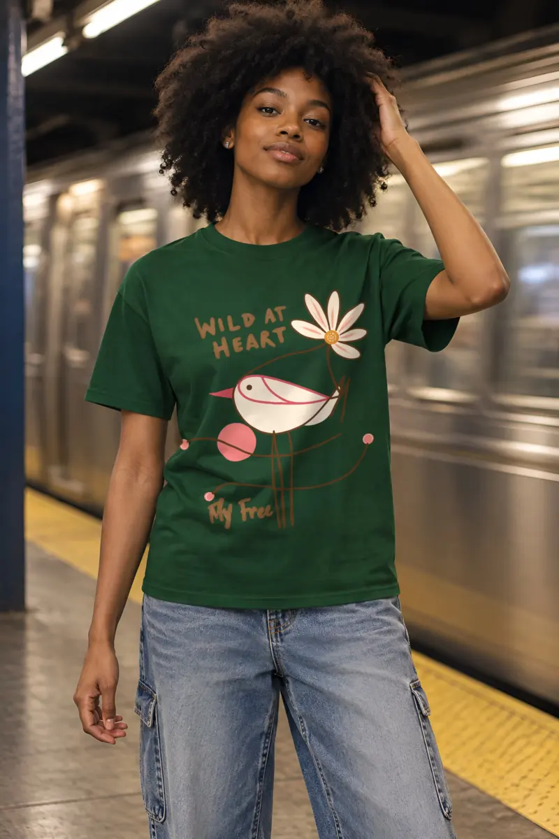 "Wild At Heart" Heavyweight Unisex Crewneck T-shirt