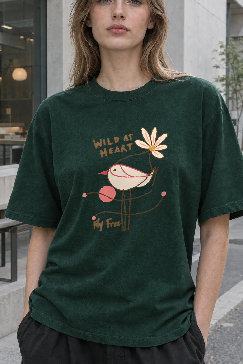 "Wild At Heart" Heavyweight Unisex Crewneck T-shirt | Gildan 5000
