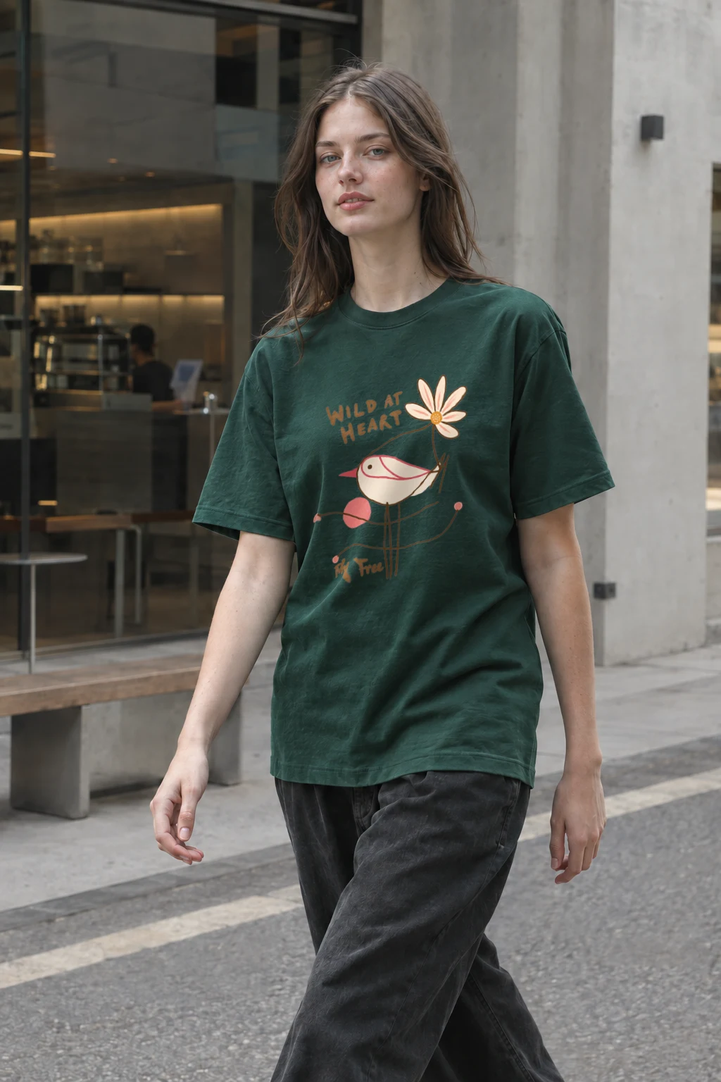 "Wild At Heart" Heavyweight Unisex Crewneck T-shirt | Gildan 5000