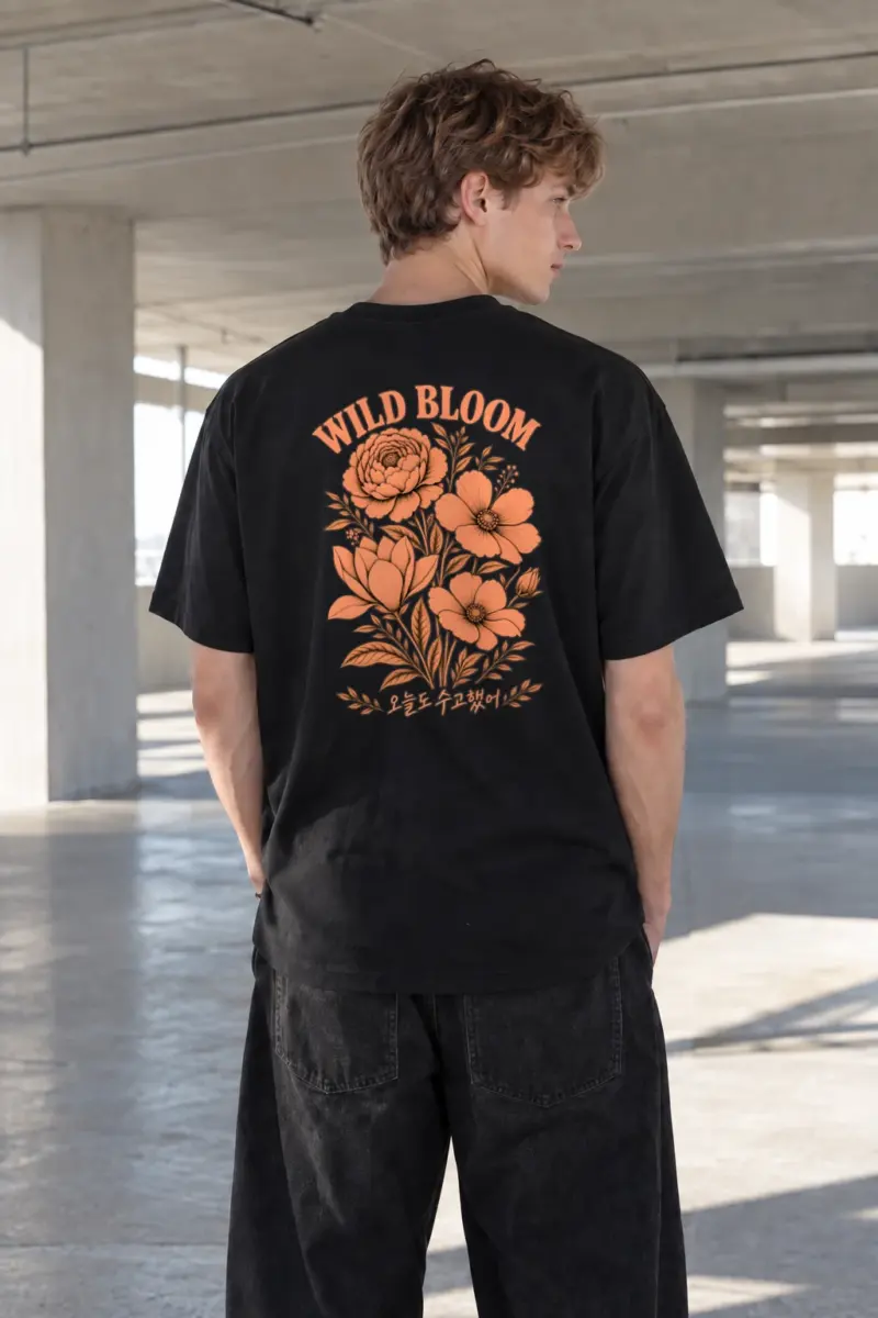 "Wild Bloom Bouquet" Heavyweight Unisex Crewneck T-shirt | Gildan 5000