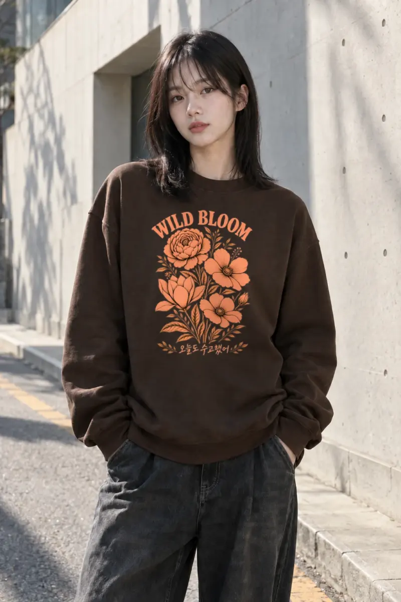 "Wild Bloom" Heavy Blend Unisex Crewneck Sweatshirt | Gildan 18000