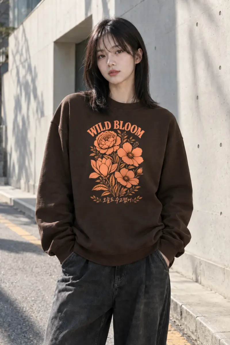 "Wild Bloom" Heavy Blend Unisex Crewneck Sweatshirt | Gildan 18000