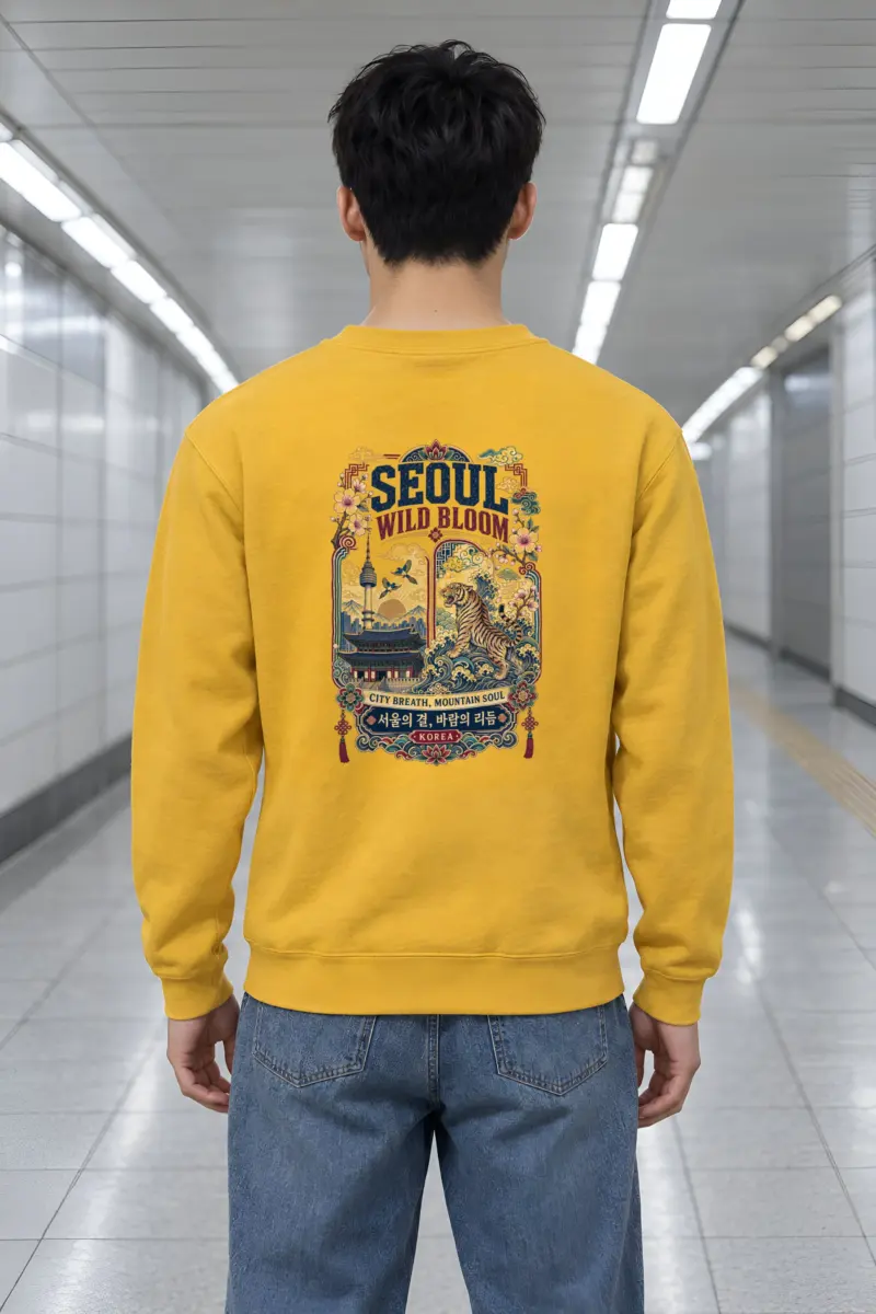 "Wild Bloom Seoul" Heavy Blend Unisex Crewneck Sweatshirt