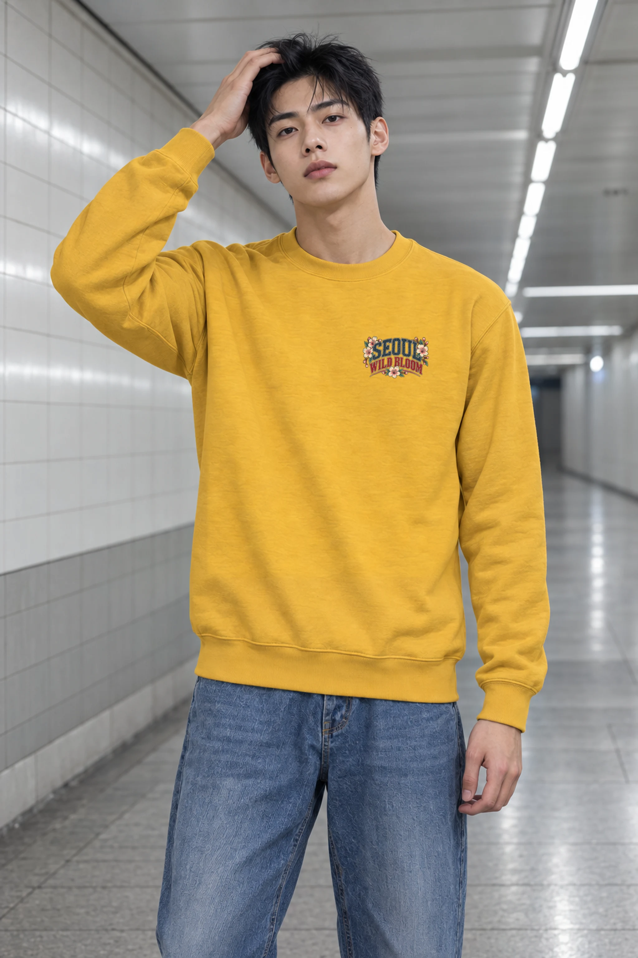 "Wild Bloom Seoul" Heavy Blend Unisex Crewneck Sweatshirt