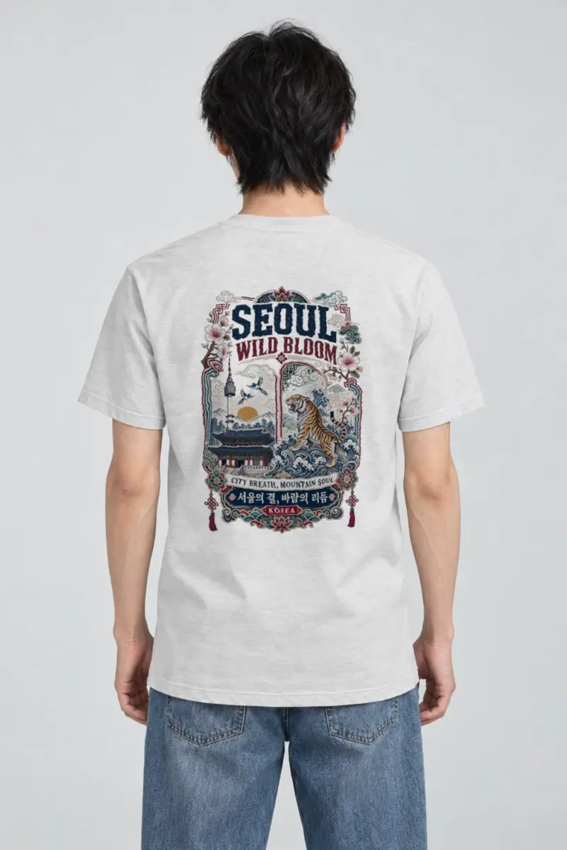 "Wild Bloom Seoul" Heavyweight Unisex Crewneck T-shirt