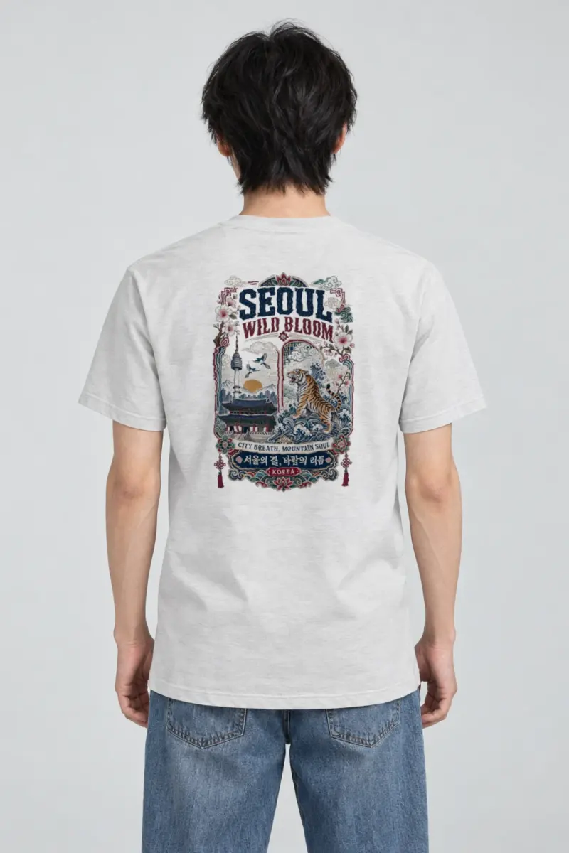 "Wild Bloom Seoul" Heavyweight Unisex Crewneck T-shirt