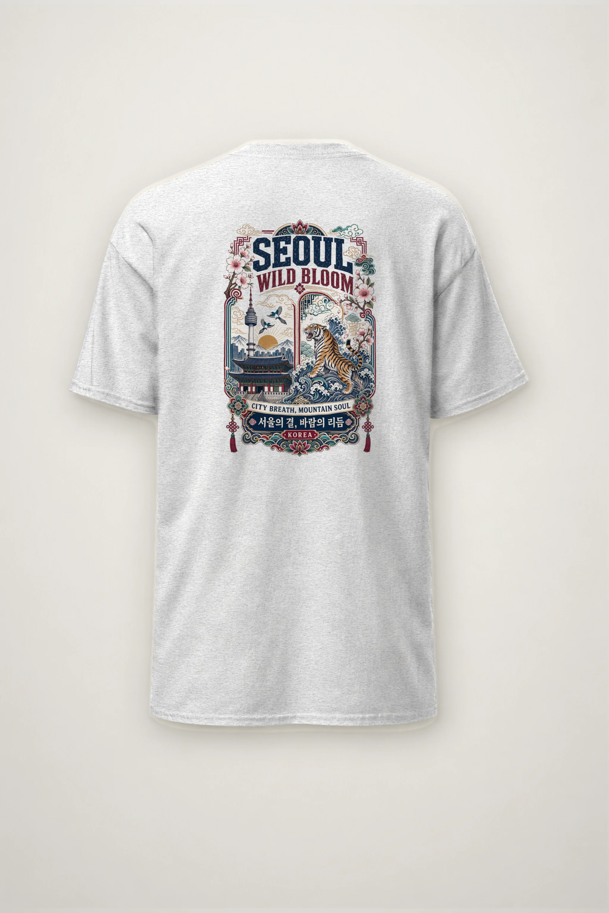 "Wild Bloom Seoul" Heavyweight Unisex Crewneck T-shirt