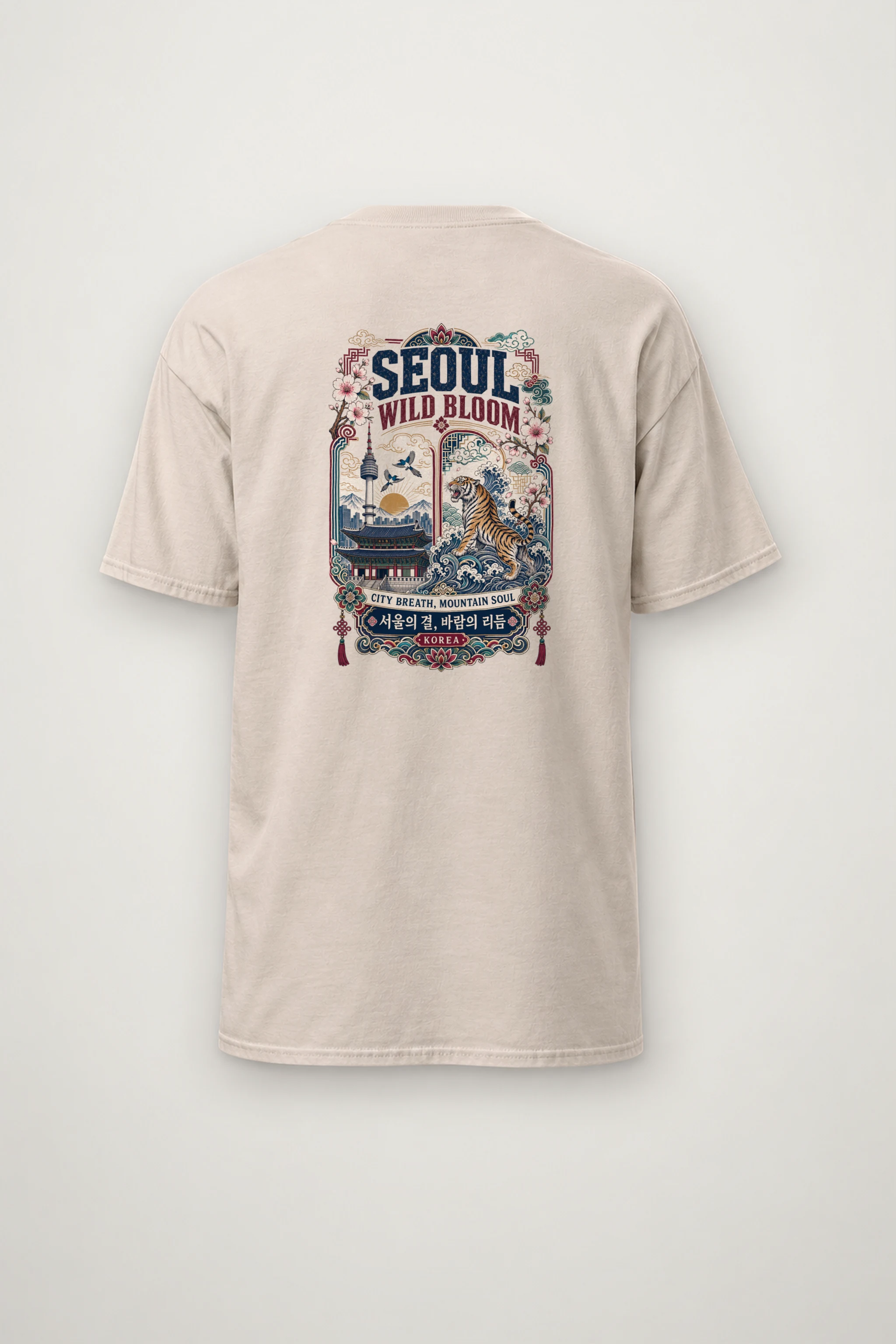 "Wild Bloom Seoul" Heavyweight Unisex Crewneck T-shirt