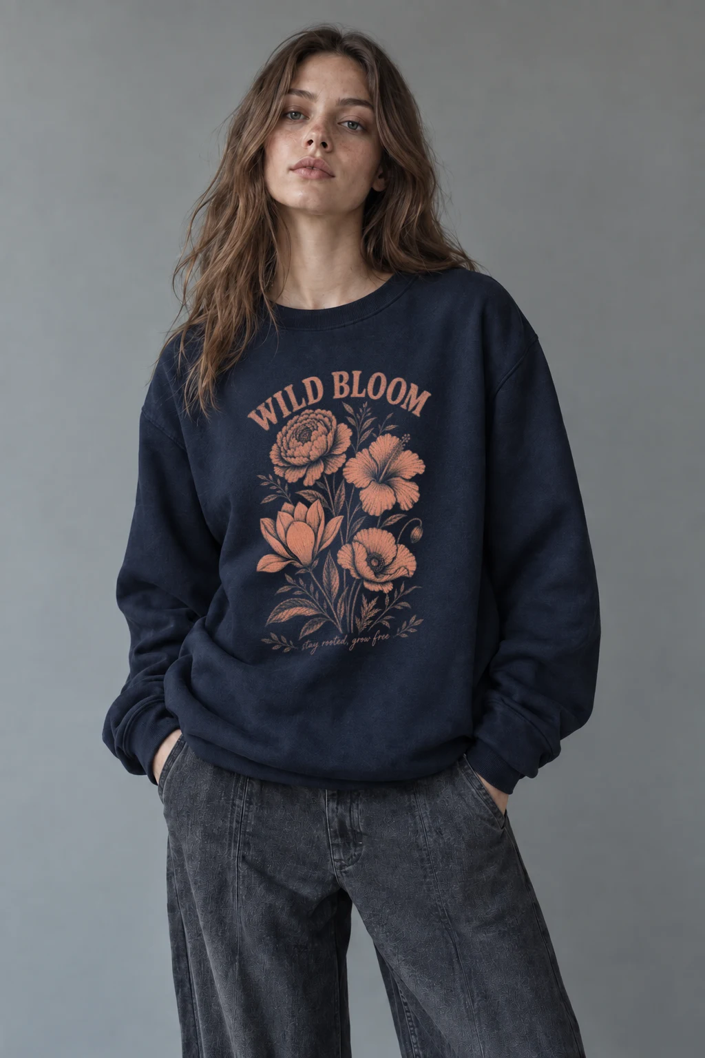 "Wild Bloom" Unisex Sponge Fleece Crewneck Sweatshirt | Bella + Canvas 3901