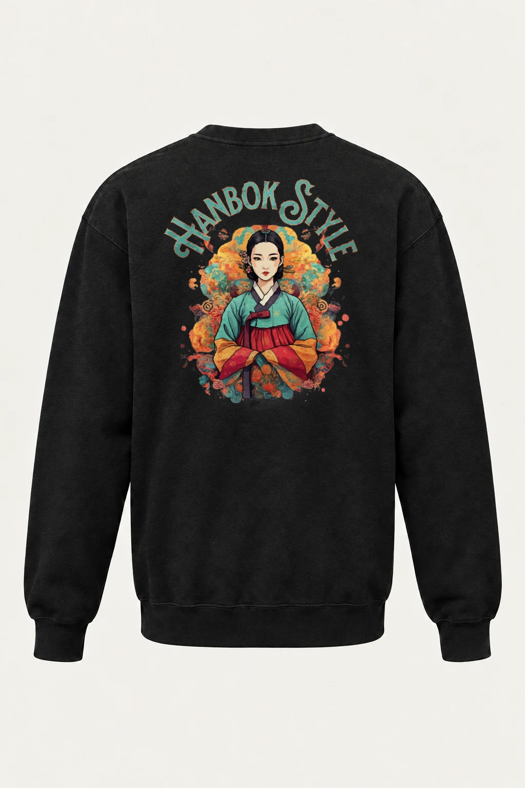 "Wild Flower Hanbok" Heavy Blend Unisex Crewneck Sweatshirt | Gildan 18000
