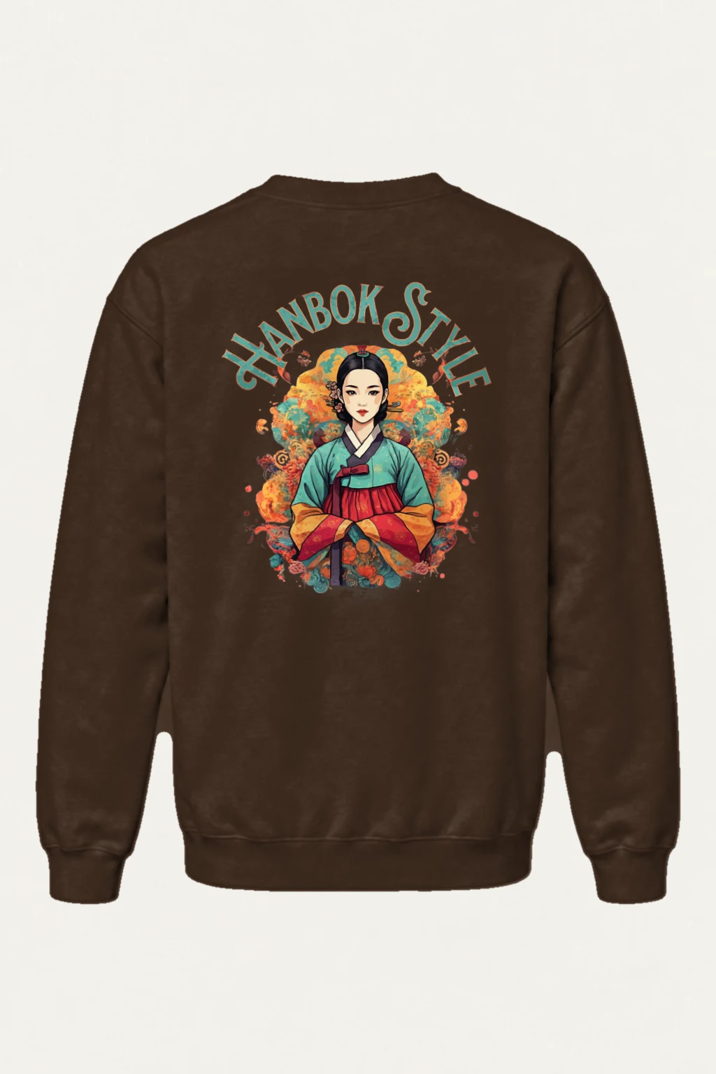 "Wild Flower Hanbok" Heavy Blend Unisex Crewneck Sweatshirt | Gildan 18000