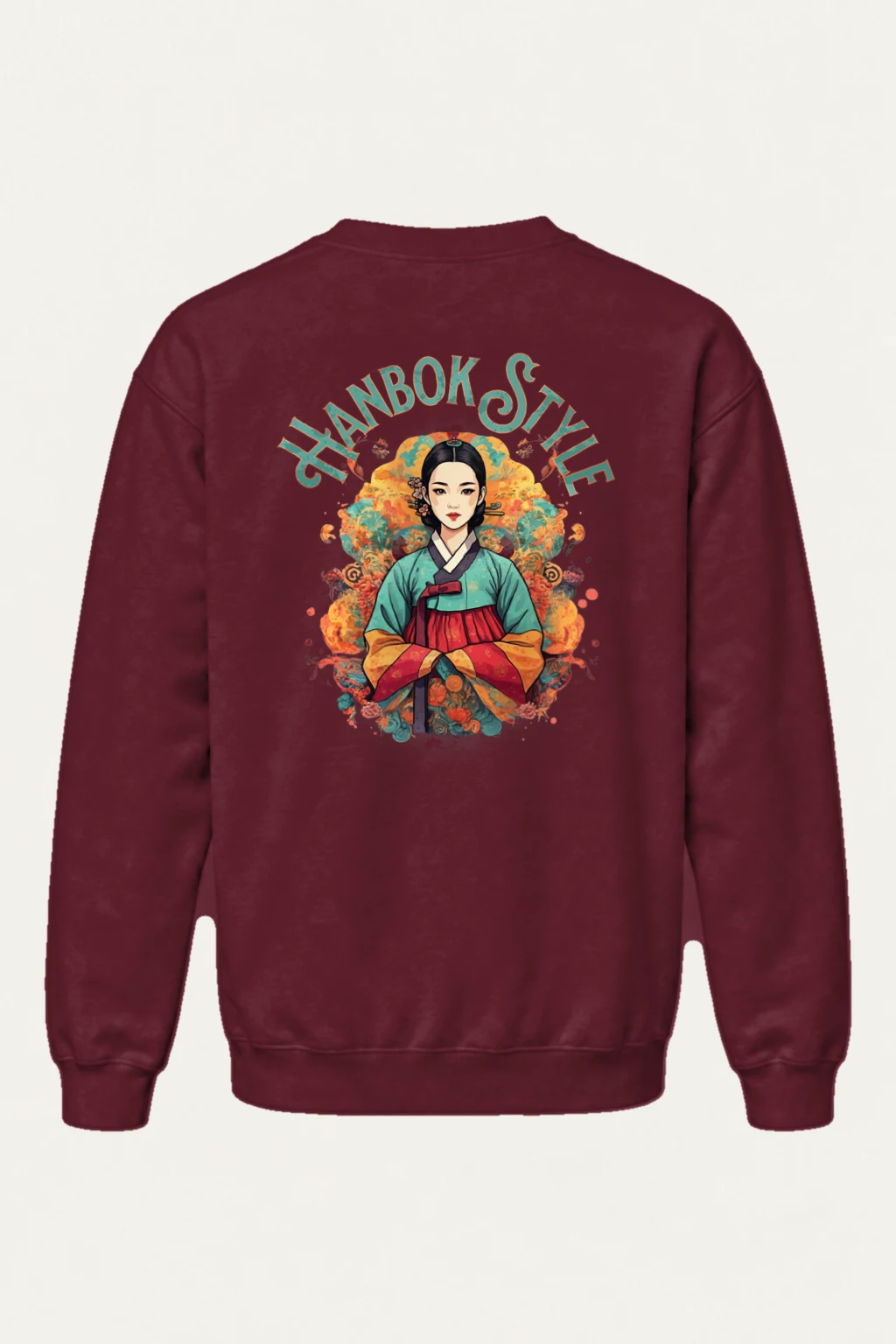"Wild Flower Hanbok" Heavy Blend Unisex Crewneck Sweatshirt | Gildan 18000