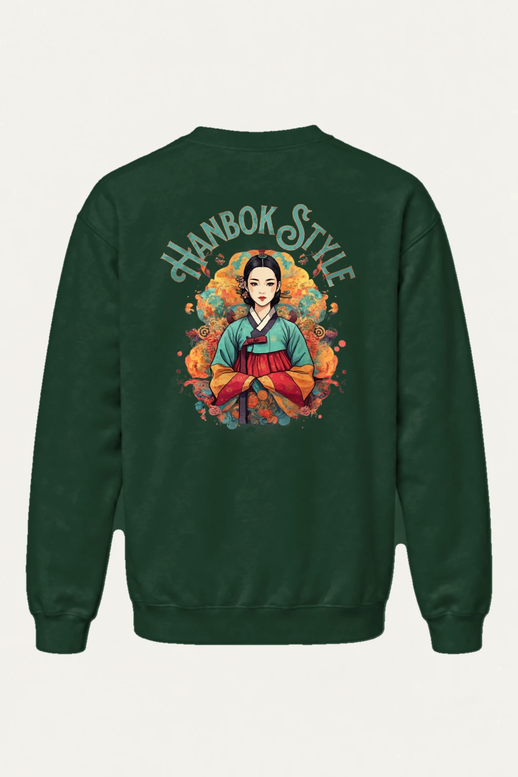 "Wild Flower Hanbok" Heavy Blend Unisex Crewneck Sweatshirt | Gildan 18000