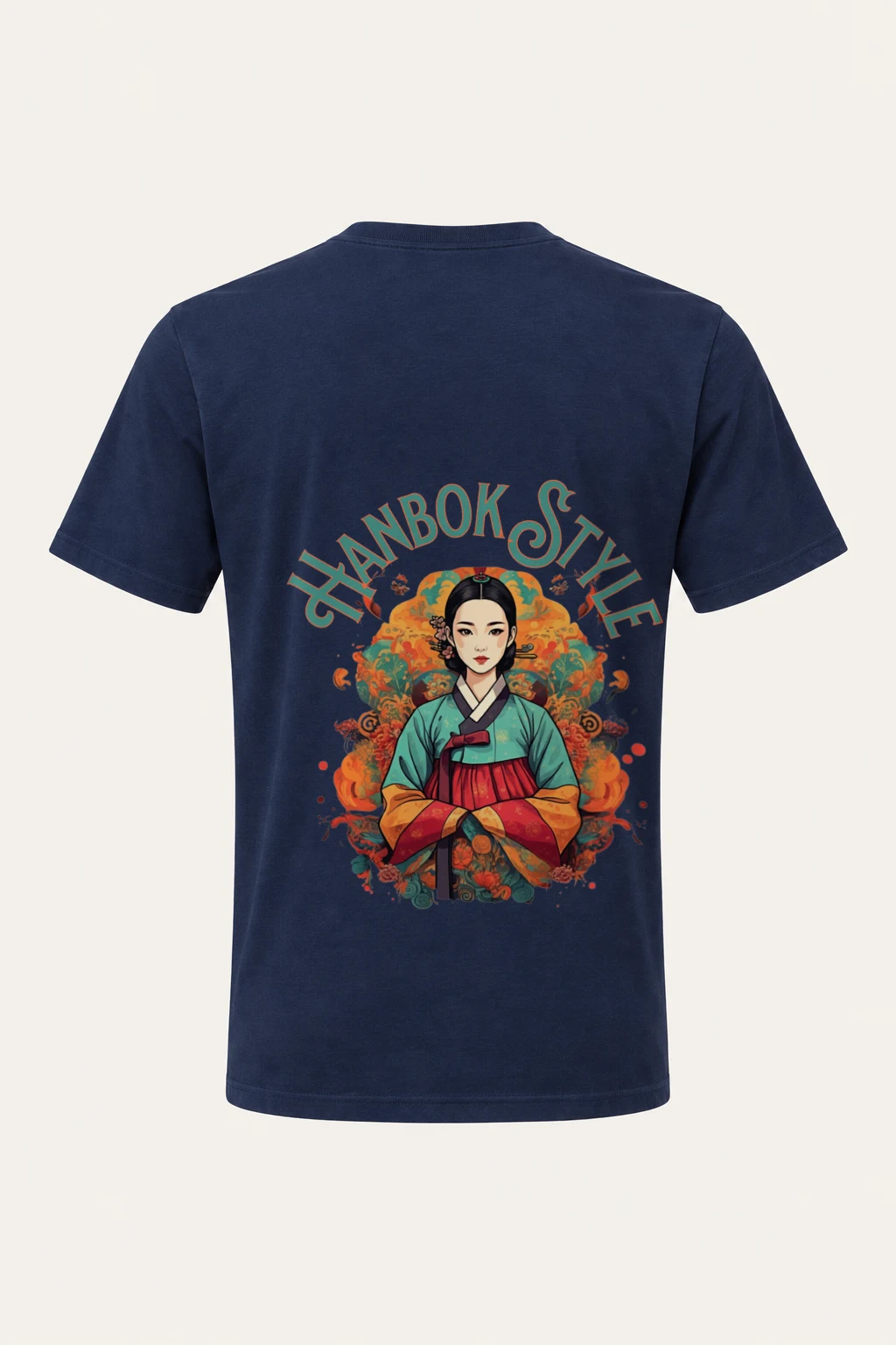 "Wild Flower Hanbok" Heavyweight Unisex Crewneck T-shirt | Gildan 5000