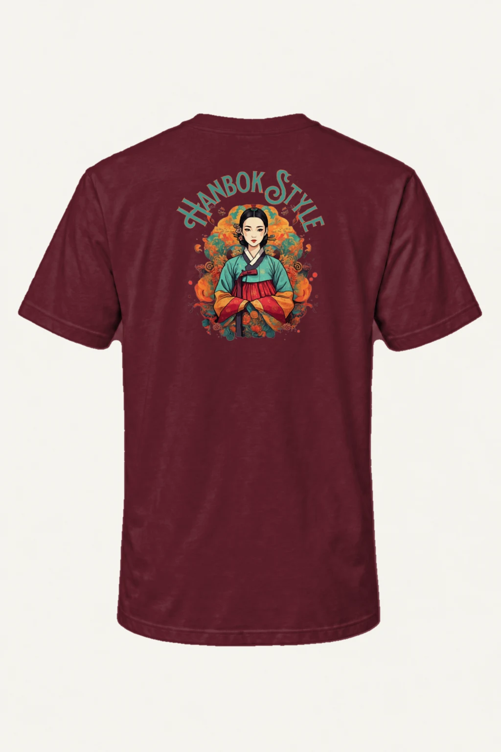 "Wild Flower Hanbok" Heavyweight Unisex Crewneck T-shirt | Gildan 5000