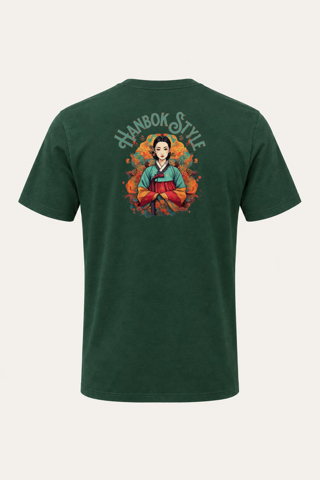 "Wild Flower Hanbok" Heavyweight Unisex Crewneck T-shirt | Gildan 5000