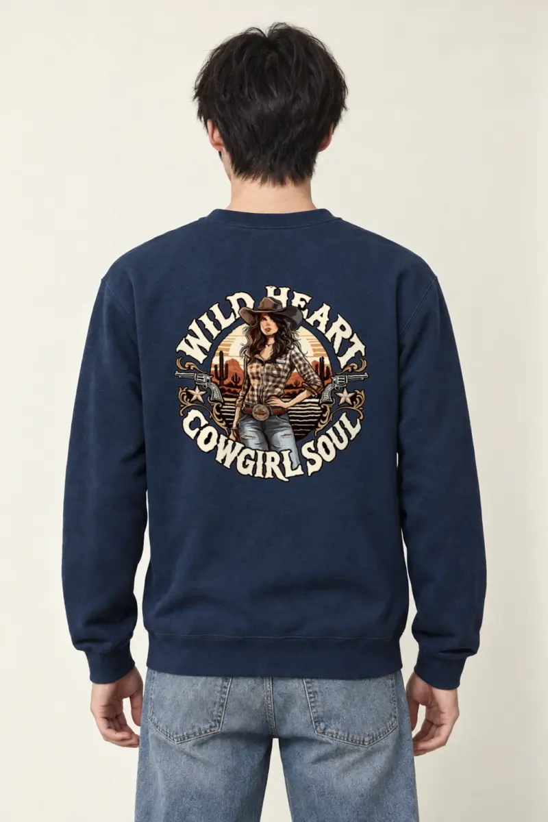 "Wild Heart Cowgirl Soul" Heavy Blend Unisex Crewneck Sweatshirt