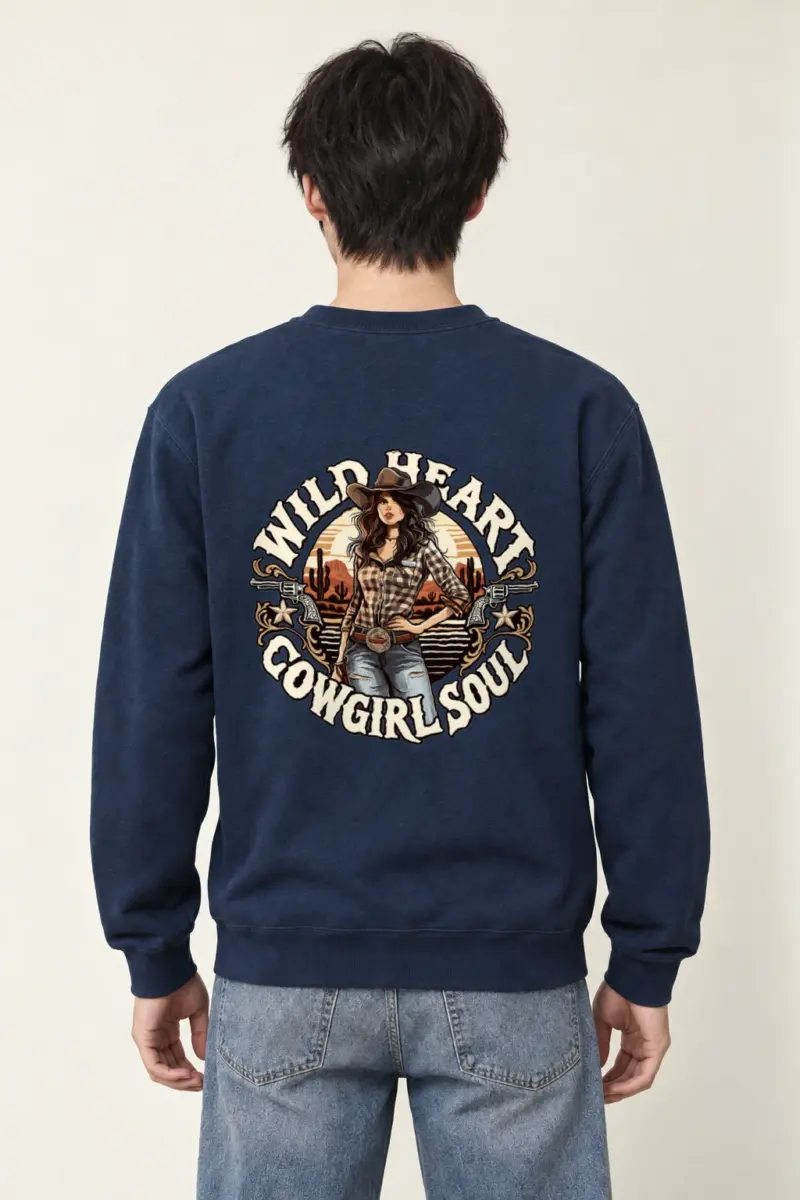 "Wild Heart Cowgirl Soul" Heavy Blend Unisex Crewneck Sweatshirt