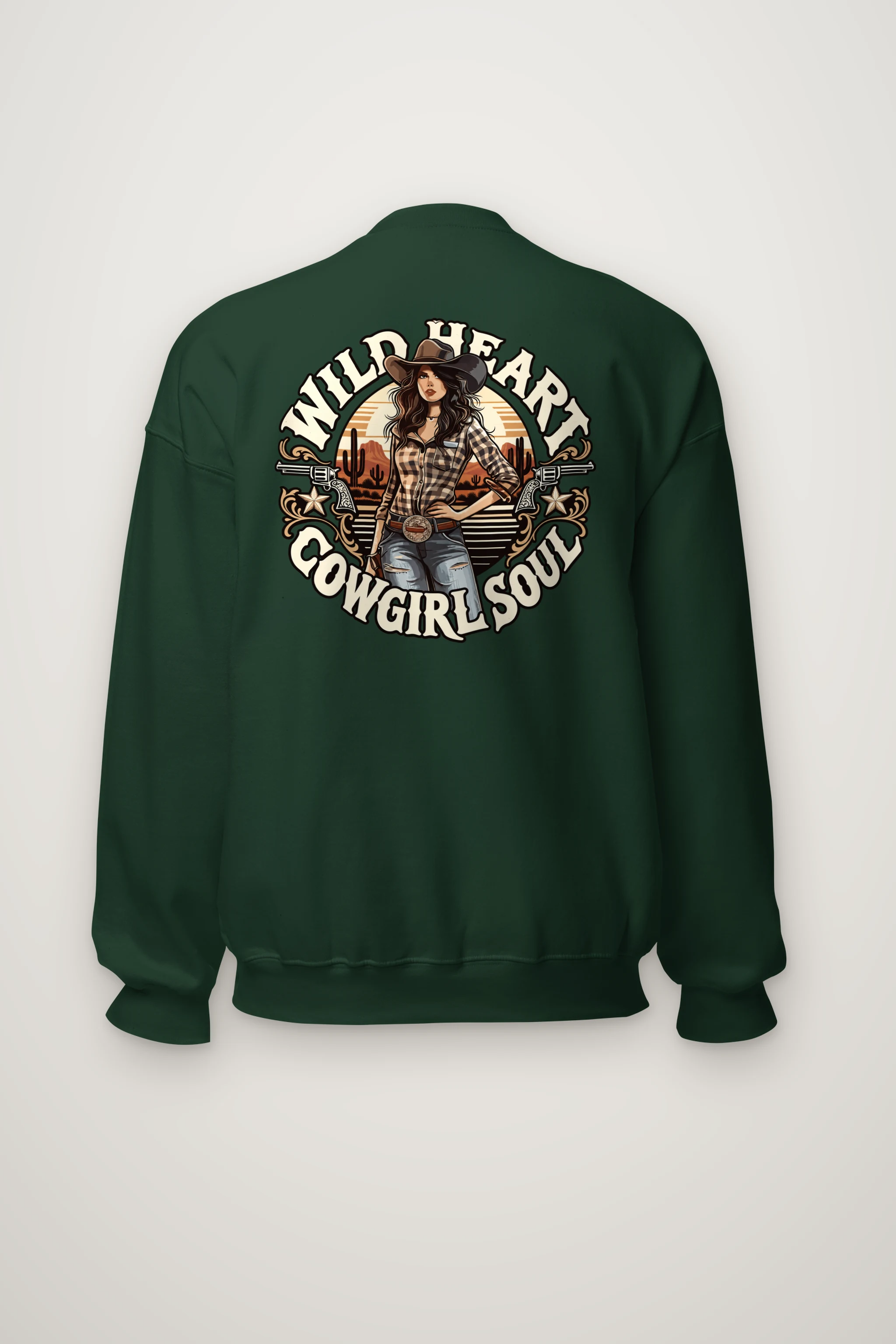 "Wild Heart Cowgirl Soul" Heavy Blend Unisex Crewneck Sweatshirt
