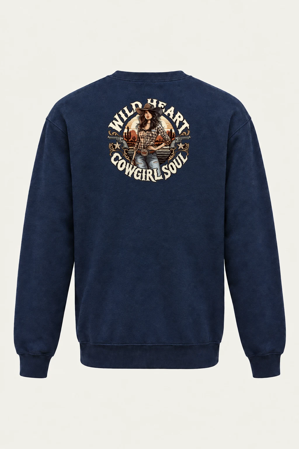 "Wild Heart Cowgirl Soul" Heavy Blend Unisex Crewneck Sweatshirt | Gildan 18000