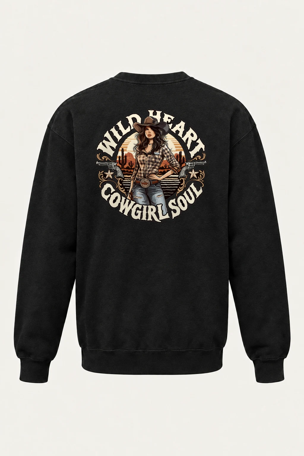 "Wild Heart Cowgirl Soul" Heavy Blend Unisex Crewneck Sweatshirt | Gildan 18000