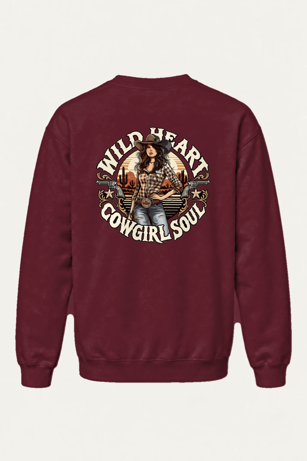 "Wild Heart Cowgirl Soul" Heavy Blend Unisex Crewneck Sweatshirt | Gildan 18000