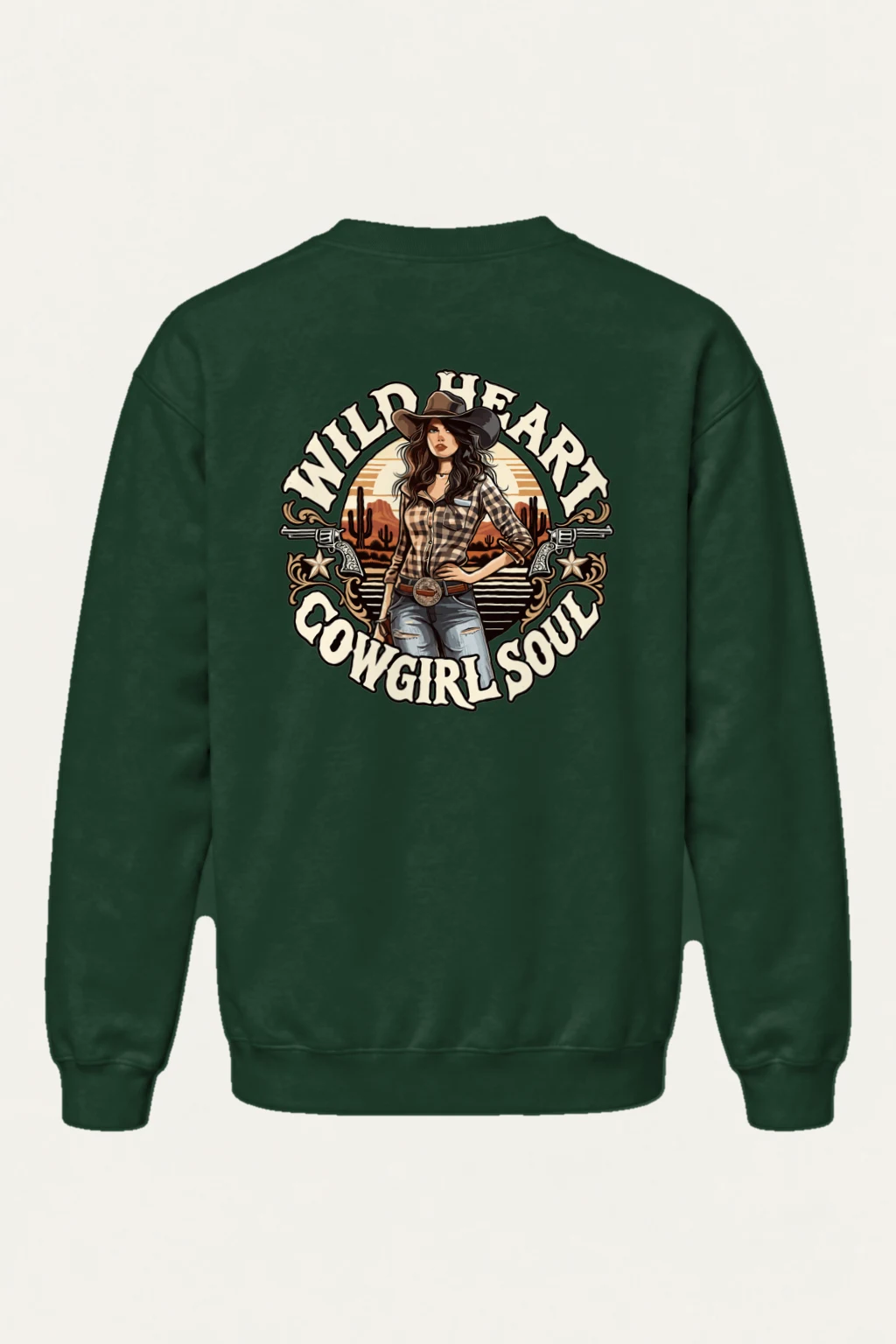 "Wild Heart Cowgirl Soul" Heavy Blend Unisex Crewneck Sweatshirt | Gildan 18000
