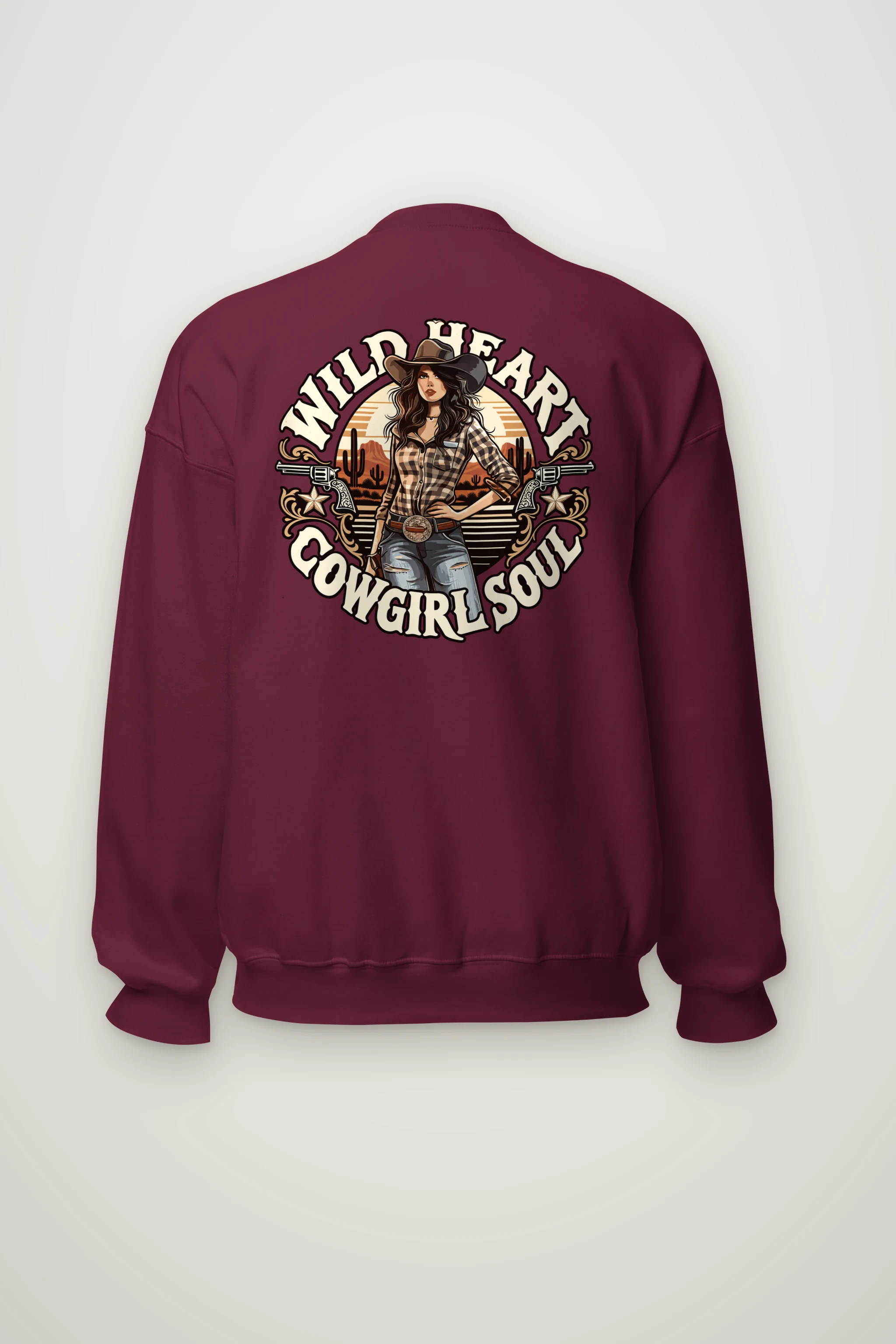 "Wild Heart Cowgirl Soul" Heavy Blend Unisex Crewneck Sweatshirt