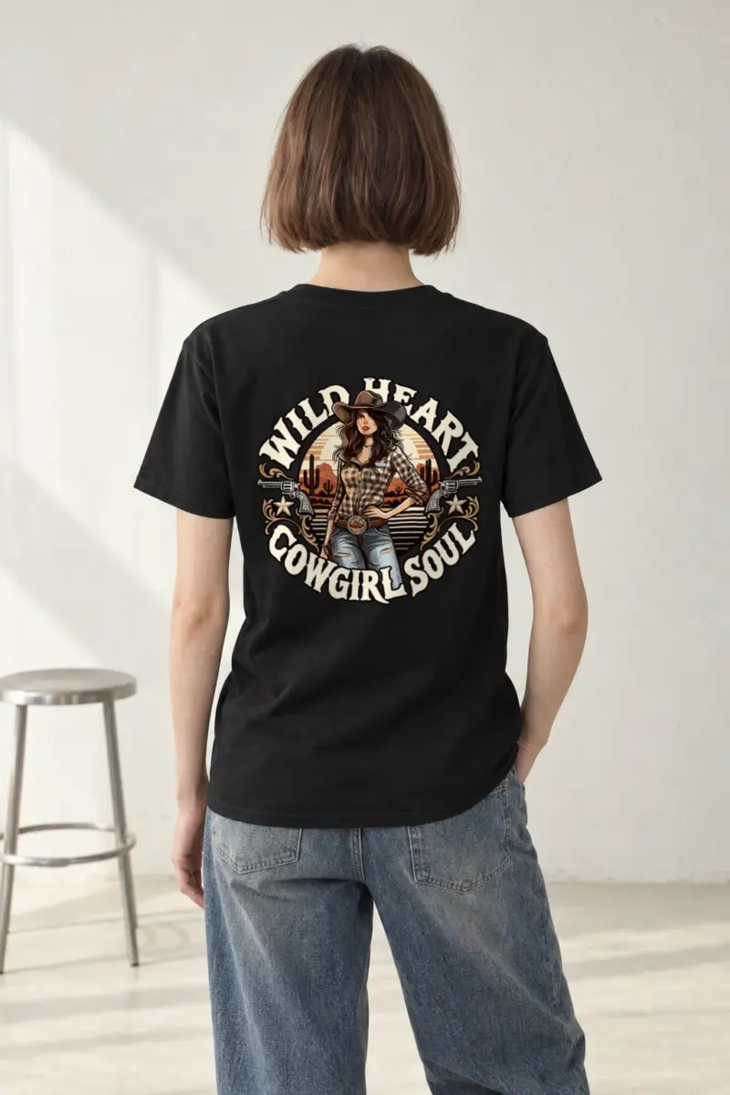 "Wild Heart Cowgirl Soul" Heavyweight Unisex Crewneck T-shirt