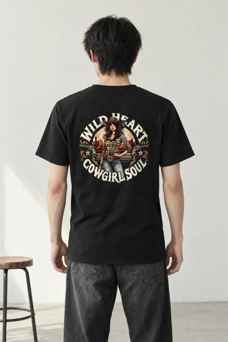 "Wild Heart Cowgirl Soul" Heavyweight Unisex Crewneck T-shirt | Gildan 5000