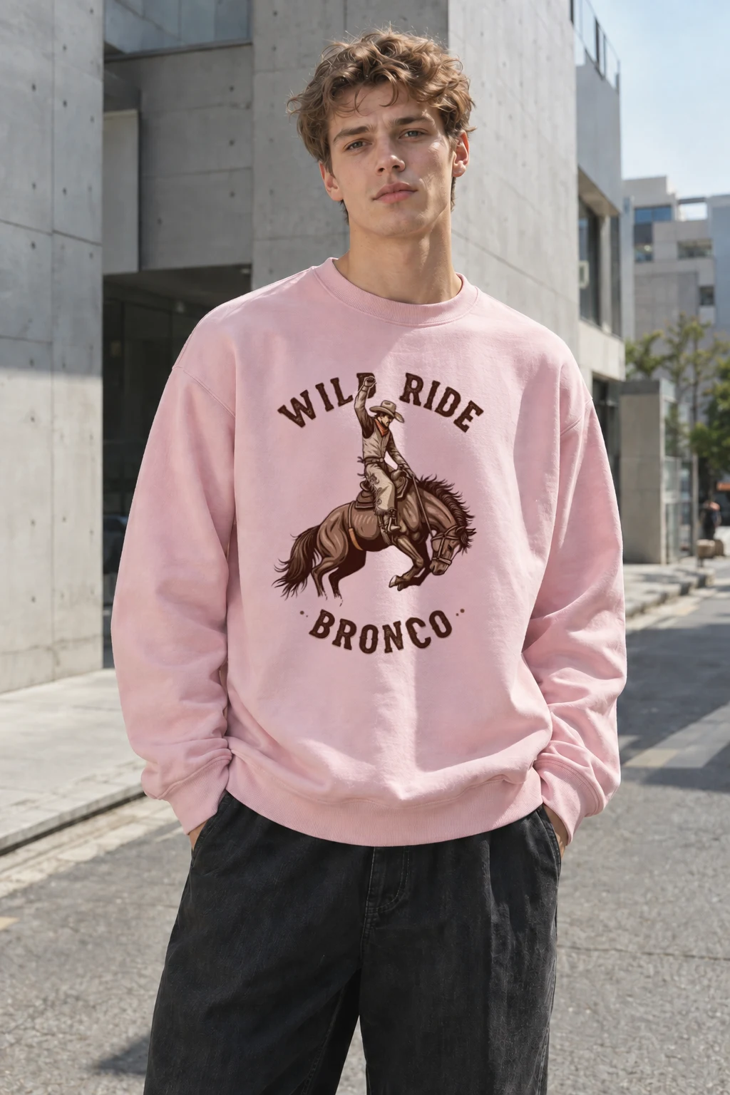 "Wild Ride Bronco" Heavy Blend Unisex Crewneck Sweatshirt | Gildan 18000