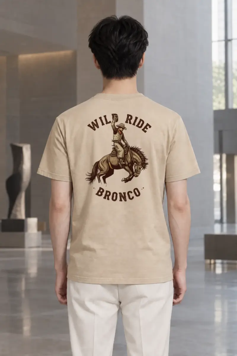 "Wild Ride Bronco" Heavyweight Unisex Crewneck T-shirt | Gildan 5000