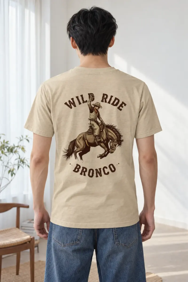 "Wild Ride Bronco" Heavyweight Unisex Crewneck T-shirt