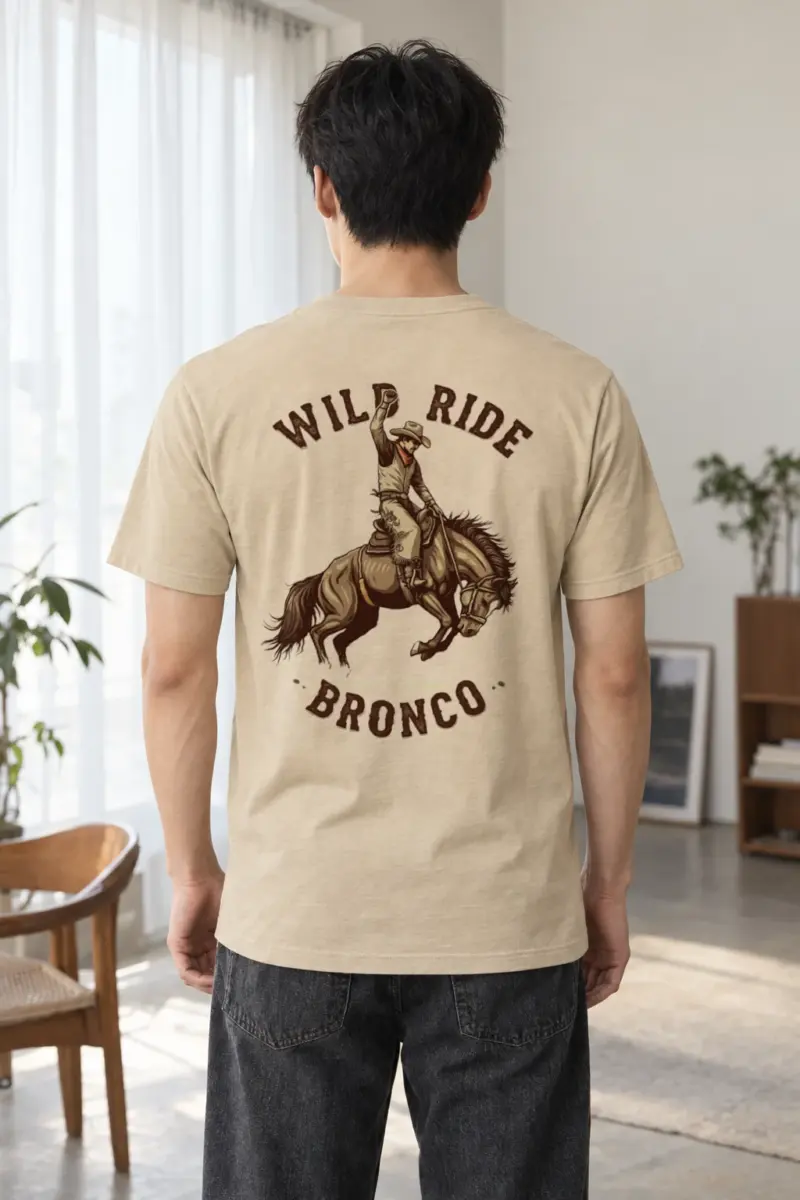 "Wild Ride Bronco" Heavyweight Unisex Crewneck T-shirt