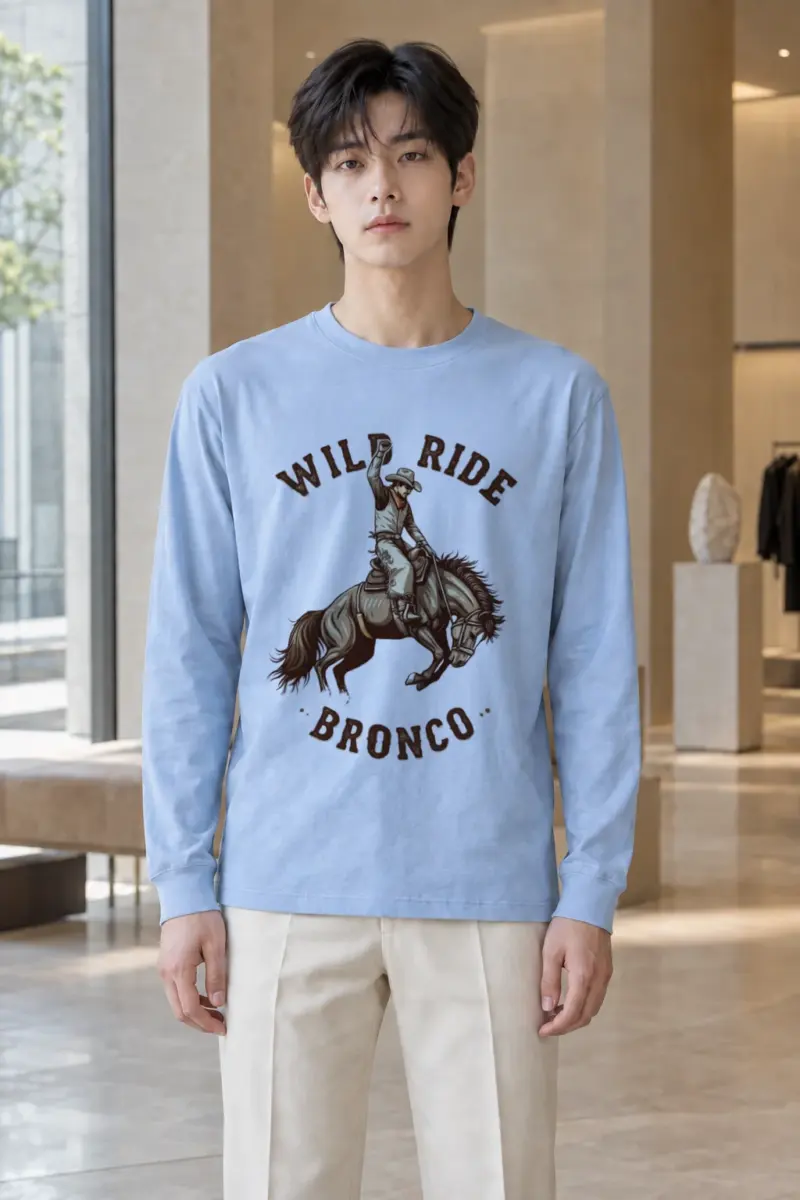"Wild Ride Bronco" Unisex Longsleeve T-shirt | Gildan 2400