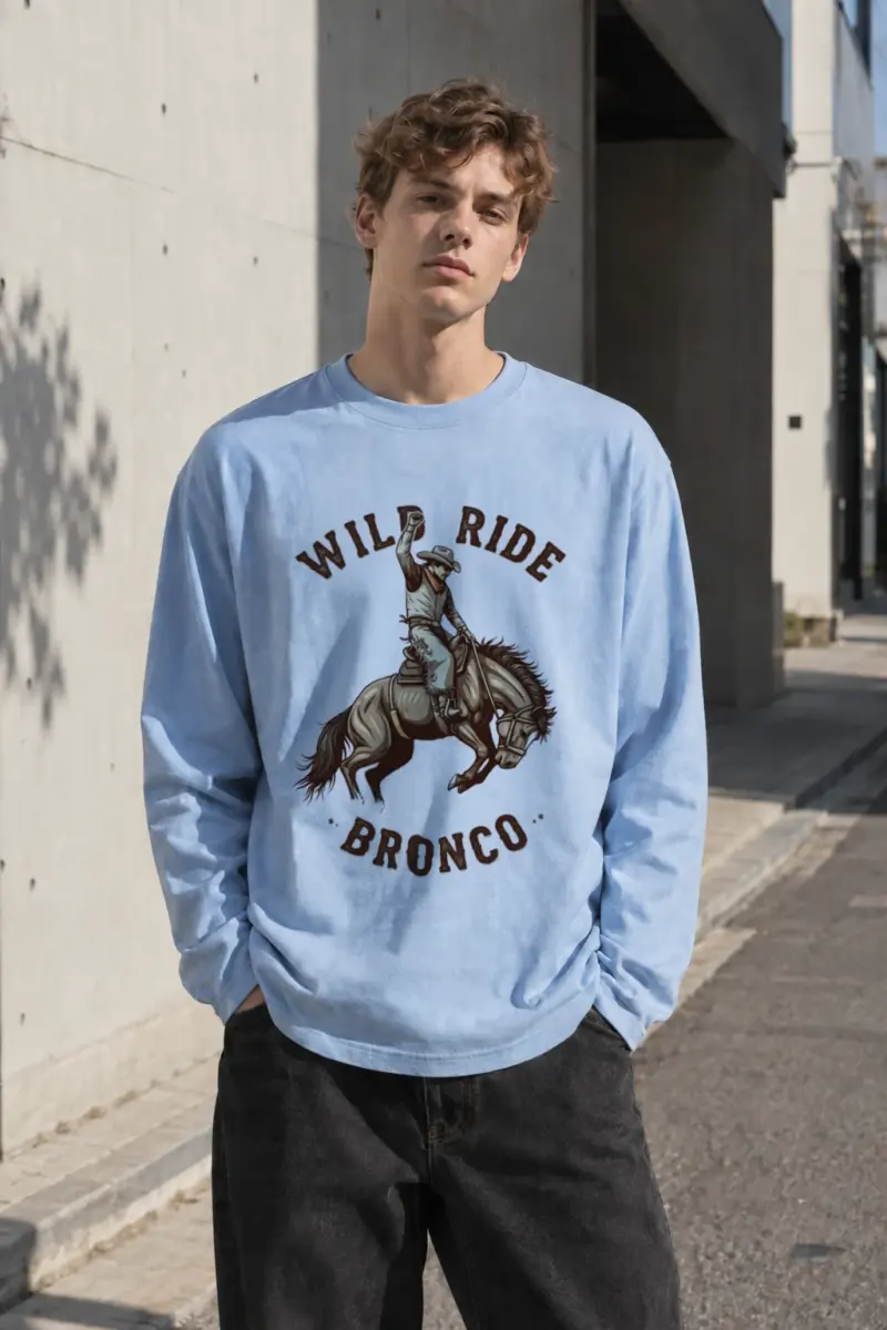 "Wild Ride Bronco" Unisex Longsleeve T-shirt | Gildan 2400