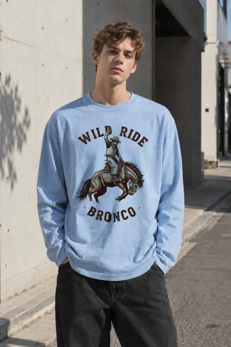 "Wild Ride Bronco" Unisex Longsleeve T-shirt | Gildan 2400