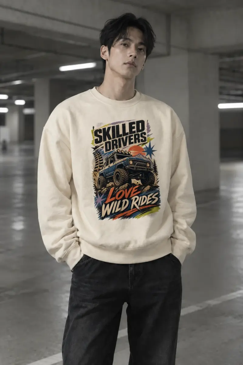 "Wild Rides" Unisex Sponge Fleece Crewneck Sweatshirt | Bella + Canvas 3901